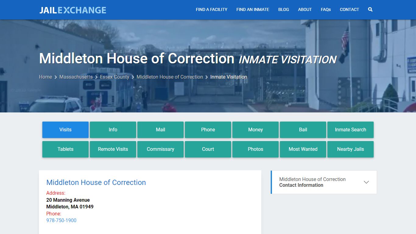 Inmate Visitation - Middleton House of Correction, MA - Jail Exchange