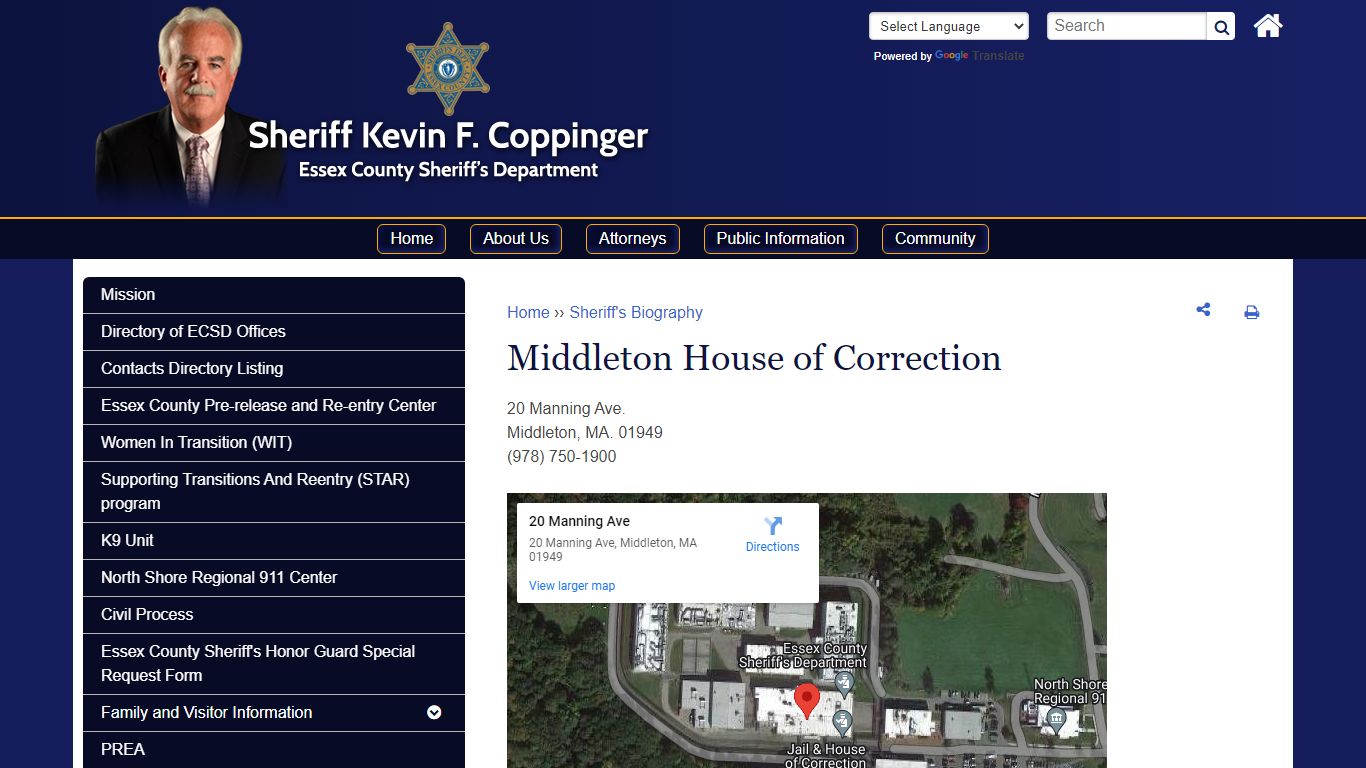 Middleton House of Correction - Essex County Sheriff's Department